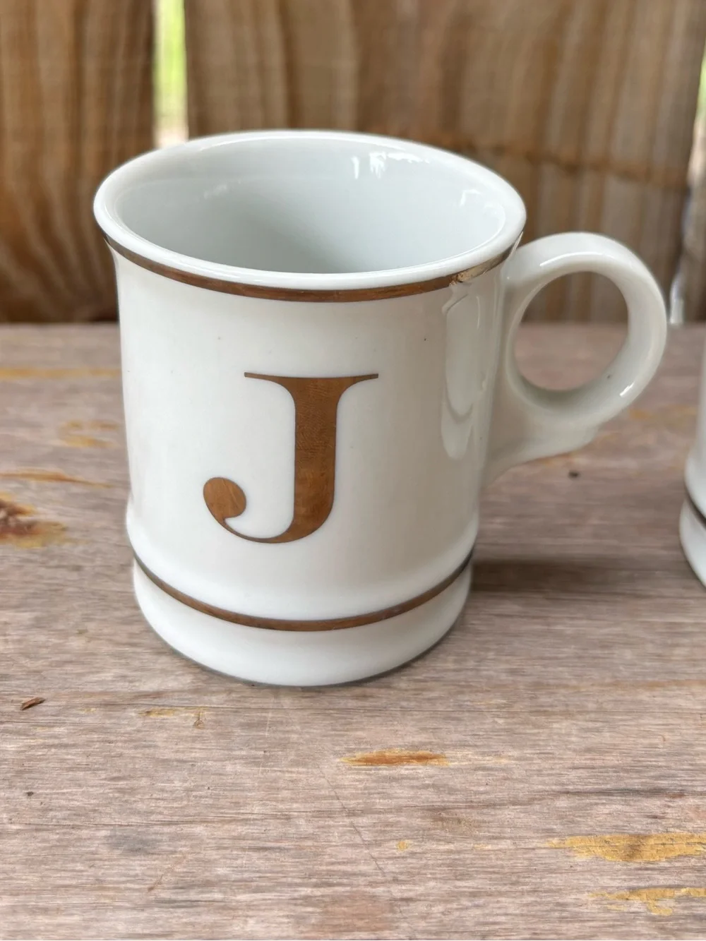 Williams Sonoma Gold Initial Espresso Coffee Demitasse Monogram Cup Size 3oz
